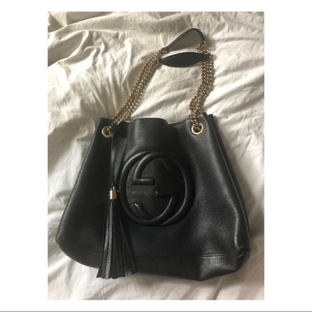 Gucci soho leather chain strap tote medium